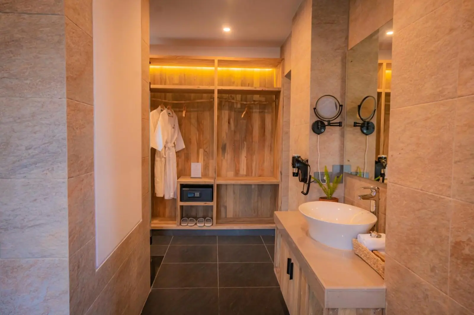 Dressing area in a guest room at Dorje's Resort and Spa, Pokhara
