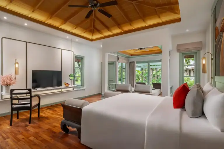 Spacious suite interior at La Solaya Khao Lak with stylish design
